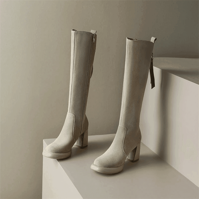 Makersluxe Shoes Jonay Women's Round Toe Knee High Boots