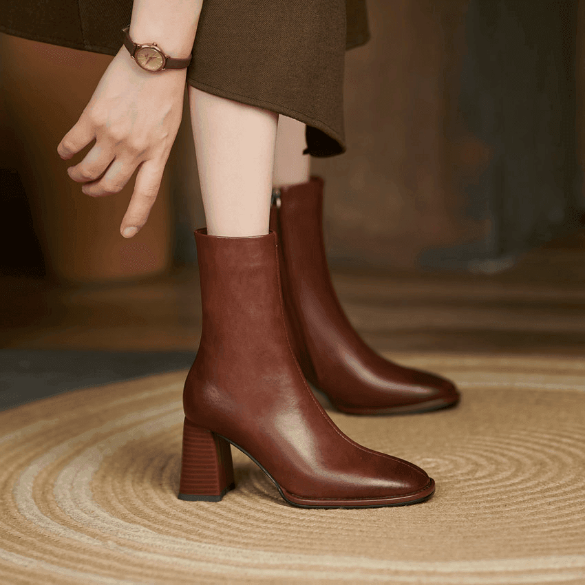 Makersluxe Shoes Katia Women's Round Toe Ankle Boots