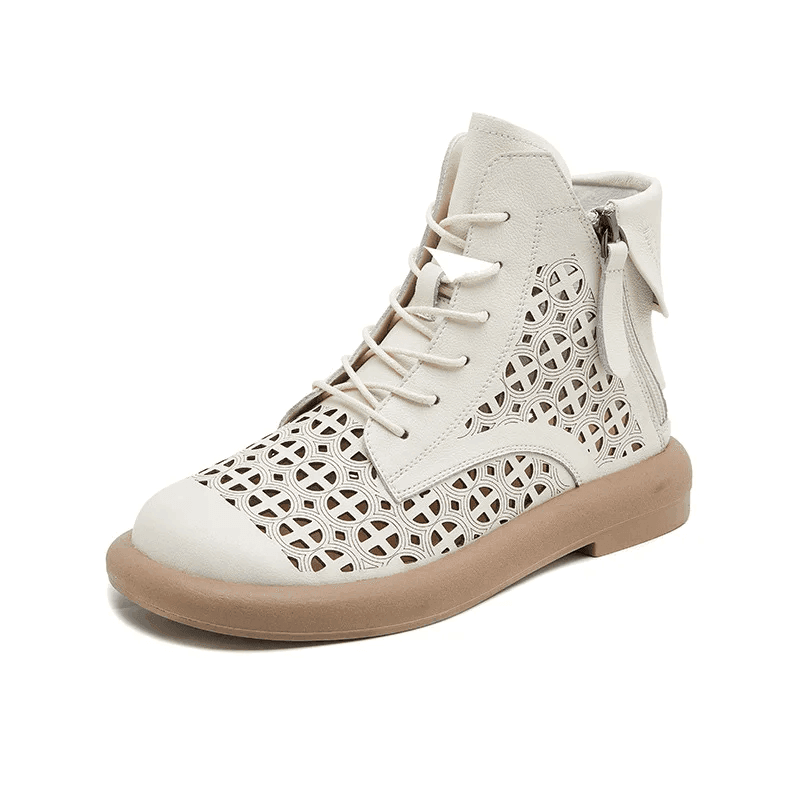 Makersluxe Shoes Libia Women's Breathable Flat Ankle Boots