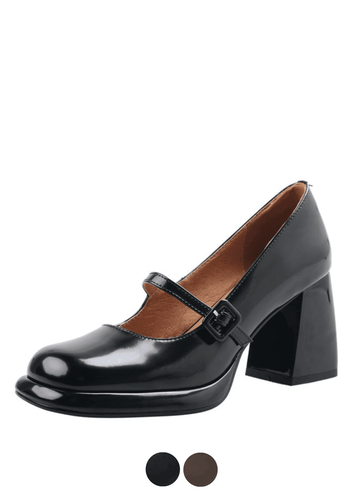 Makersluxe Shoes Lina Women's Thick High Heel Court Pumps