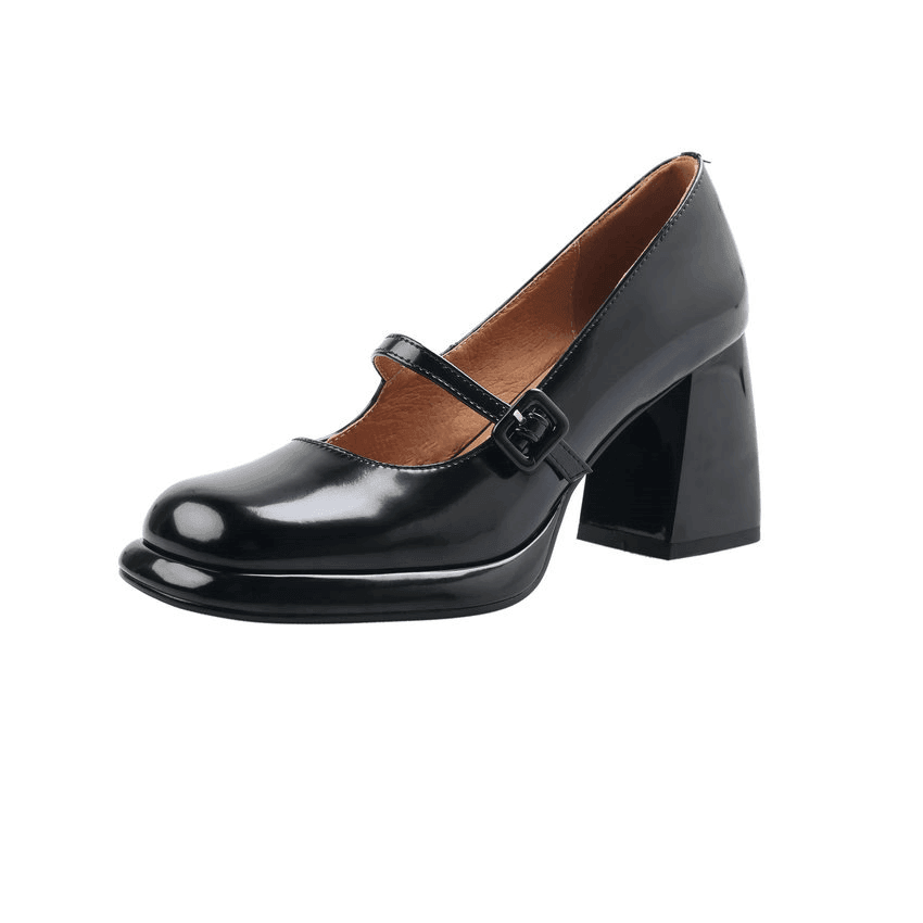Makersluxe Shoes Lina Women's Thick High Heel Court Pumps