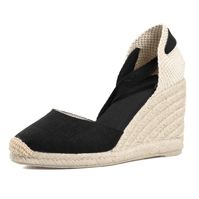 Makersluxe Shoes Lina Women's Wedge Lace-Up Sandals