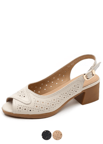 Makersluxe Shoes Lucia Women's Leather Hollow Sandals