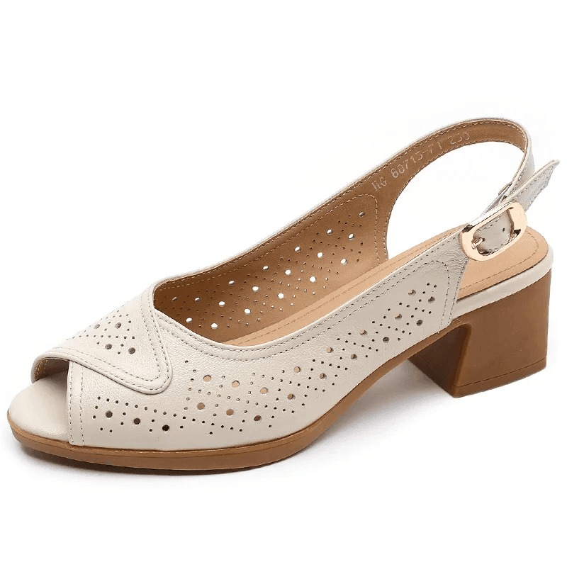 Makersluxe Shoes Lucia Women's Leather Hollow Sandals