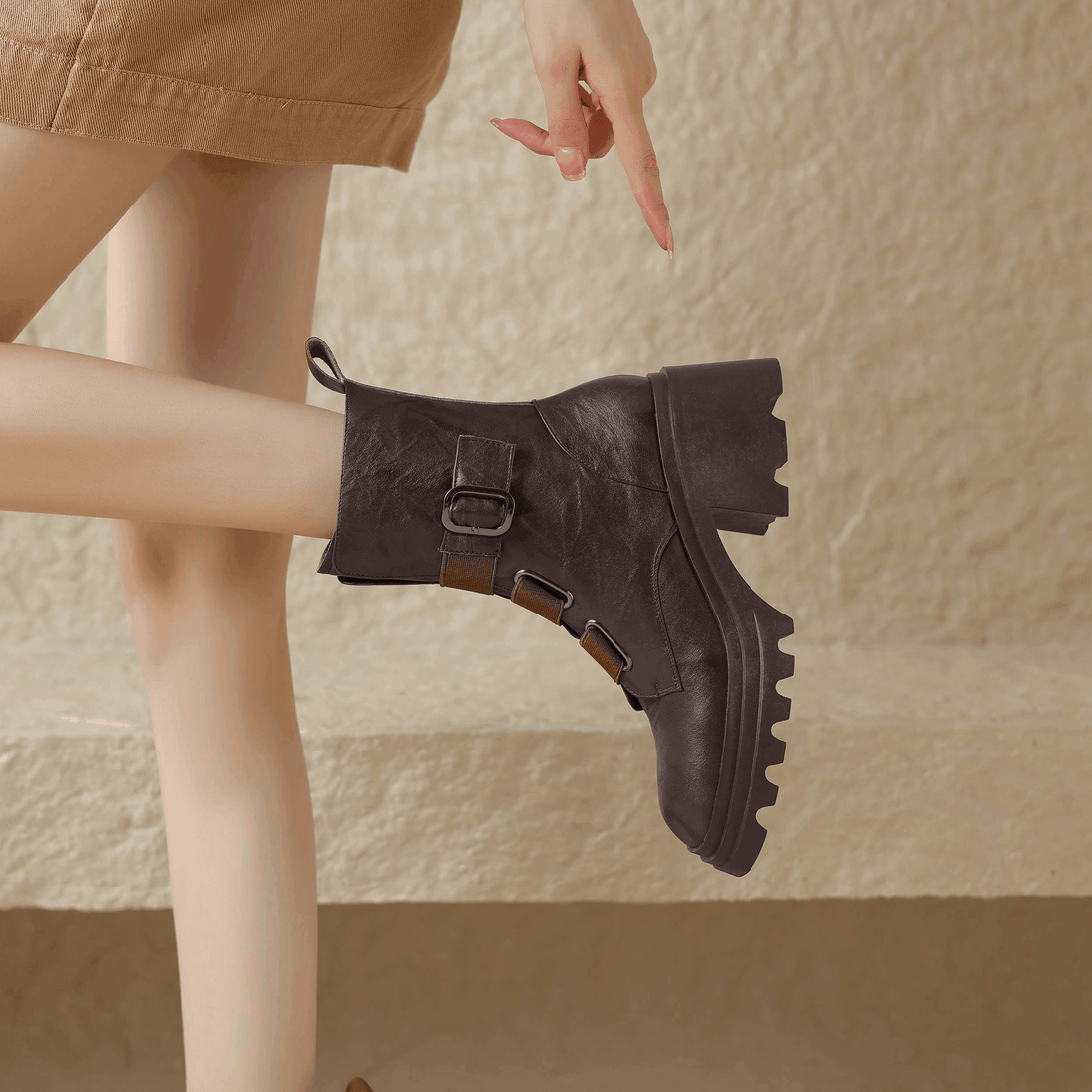 Makersluxe Shoes Mae Women's Square Toe Boots