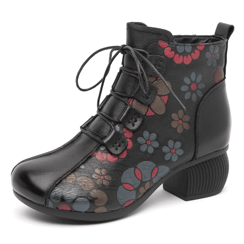 Makersluxe Shoes Magda Women's Print Ankle Boots