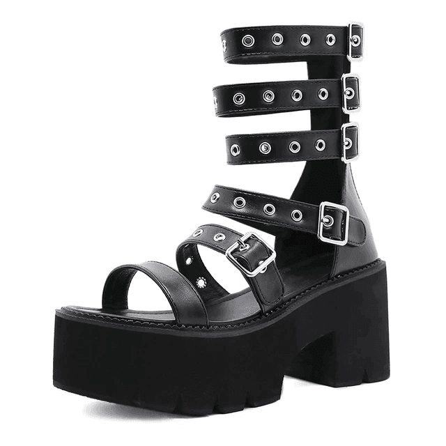 Makersluxe Shoes Maitte Women's Gothic Style Platform Sandal