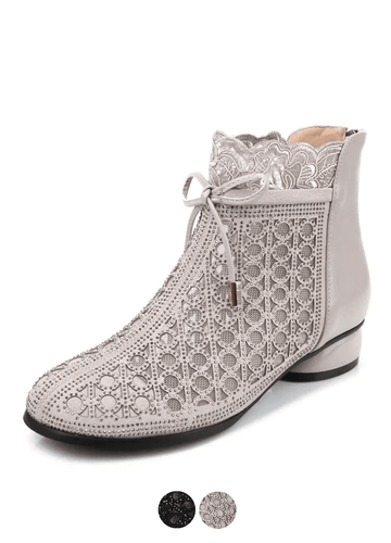 Makersluxe Shoes Manuela Women's Rhinestones Spring Ankle Boots