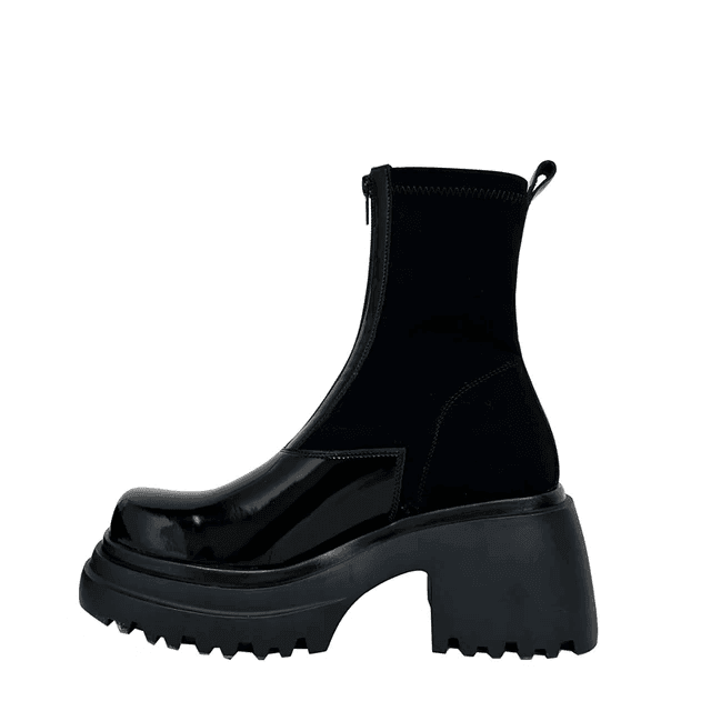 Makersluxe Shoes May Women's Patent Genuine Leather Boots