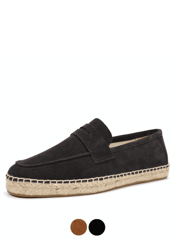 Makersluxe Shoes Men's Julian Jute Platform Suede Loafers