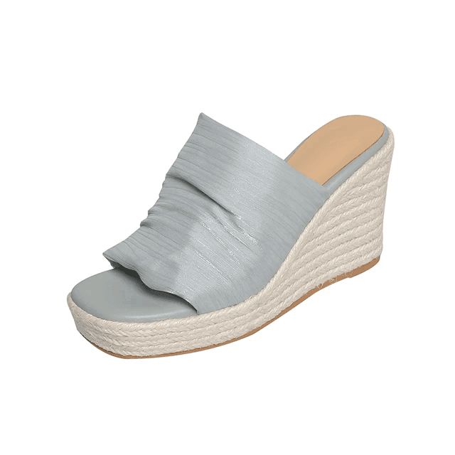 Makersluxe Shoes Mirtha Women's Pleated Sandal Wedges