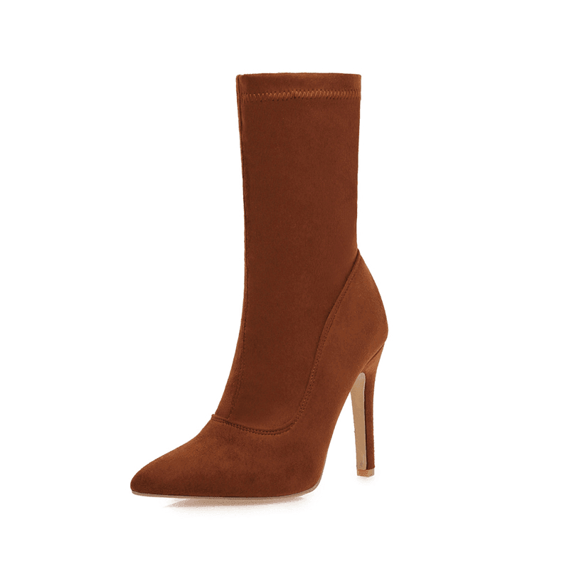 Makersluxe Shoes Nataly Women's Velvety Elastic Fall Boots