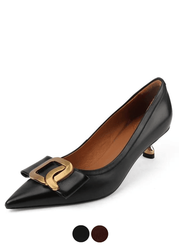 Makersluxe Shoes Olga Women's Leather Pointed Toe Pumps