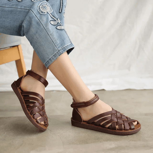 Makersluxe Shoes Olivia Women's Casual Leather Sandals