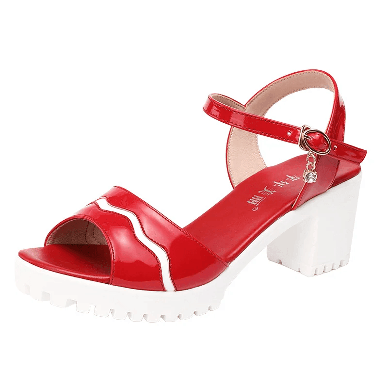 Makersluxe Shoes Olivia Women's Square Heels Sandals