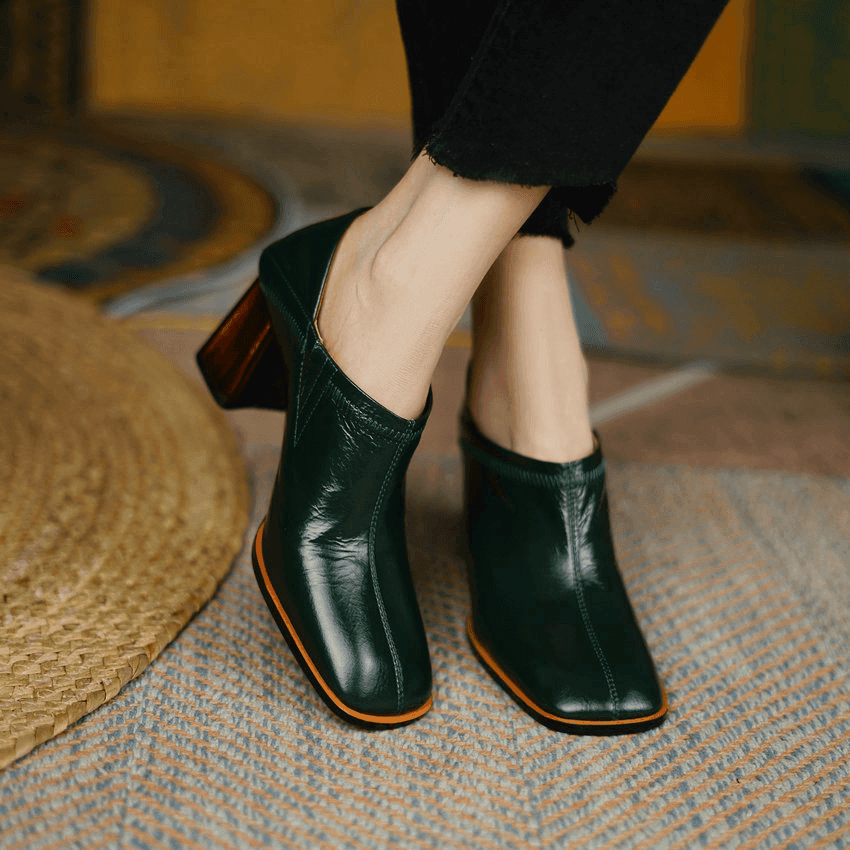 Makersluxe Shoes Omaira Women's Dress Square Toe Pumps