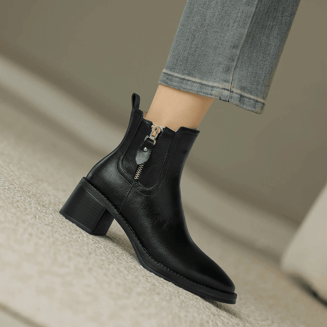 Makersluxe Shoes Rita Women's Leather Autumn Boots