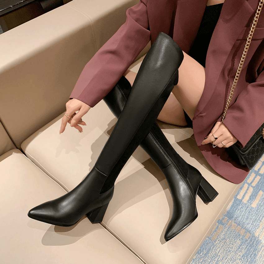 Makersluxe Shoes Safiro Women's Over The Knee Leather Boots