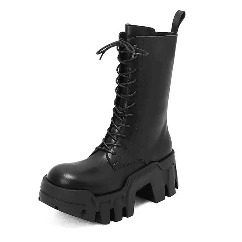 Makersluxe Shoes Slora Women's Mid Calf Black Boots