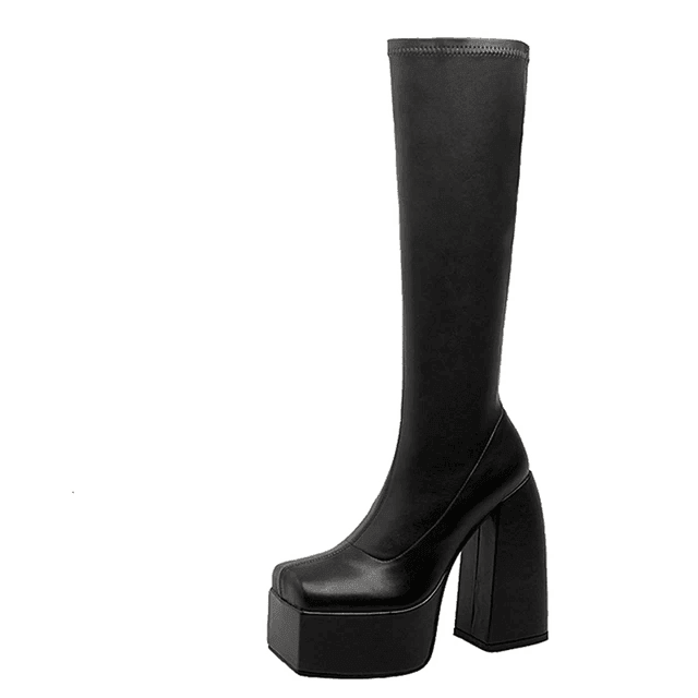 Makersluxe Shoes Fedra Women's Knee High Black Boots