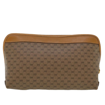 GUCCI Micro GG Canvas Clutch Bag PVC Leather Beige 014•58•0198 uy121