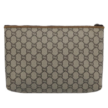 GUCCI GG PLUS Canvas Clutch Bag PVC Beige uy148