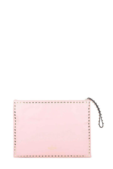 Rockstud Zip Clutch Light Rose Pink