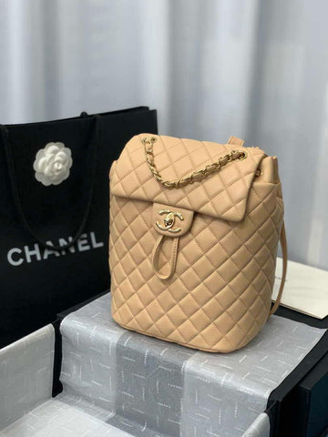 Makersluxe - Lambskin Vintage Backpack Apricot Gold