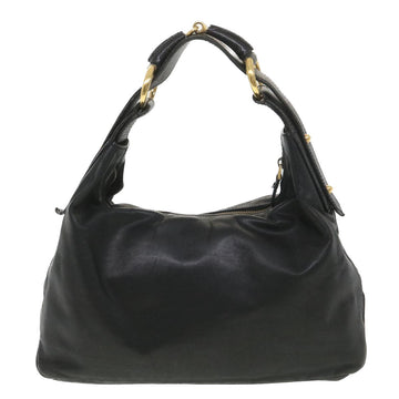 GUCCI Shoulder Bag Leather Black 115867 yb002