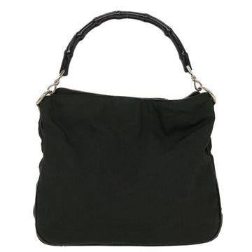 GUCCI Bamboo Shoulder Bag Nylon Green 001•1638 002058 yb153