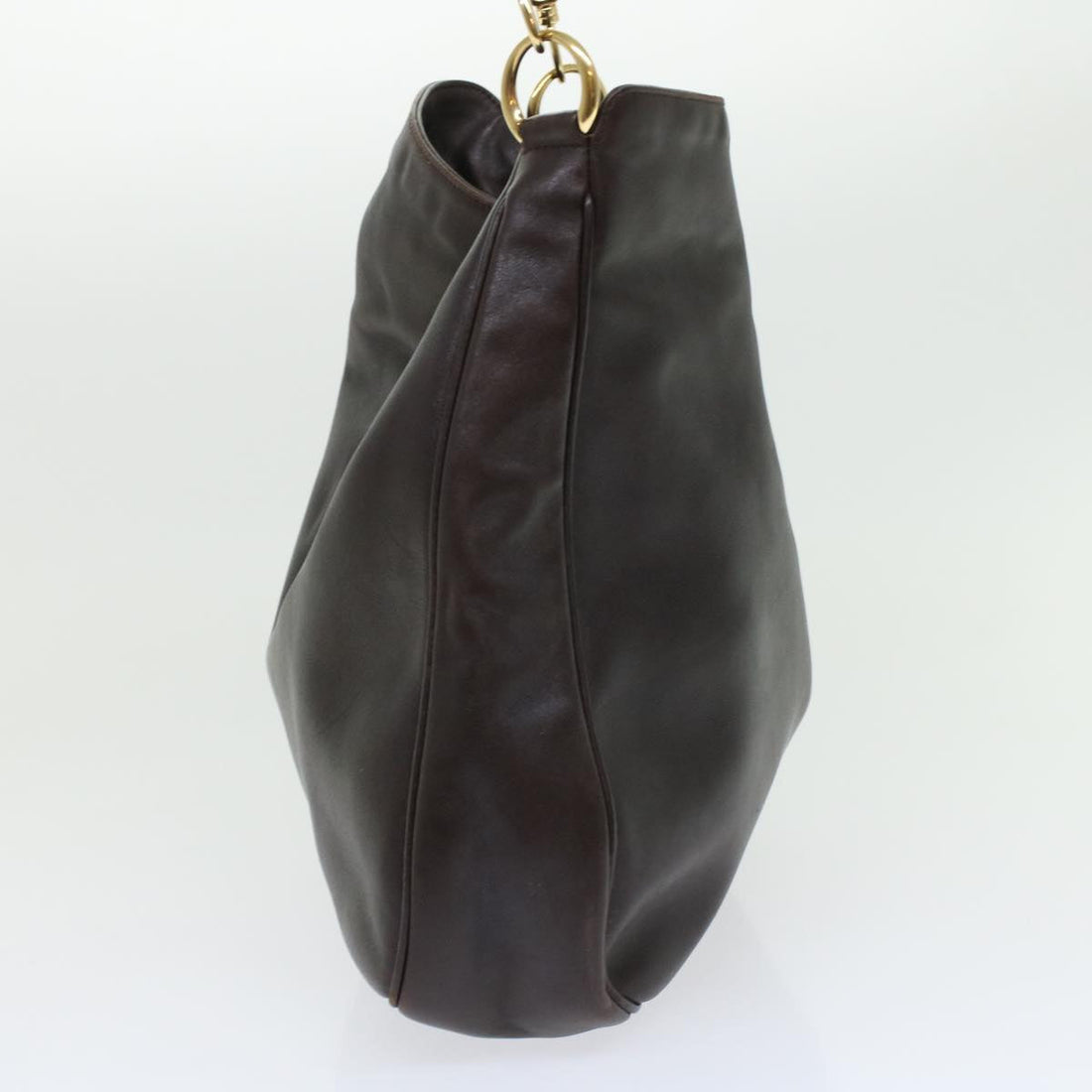 GUCCI Bamboo Hand Bag Leather 2way Shoulder Bag Brown 0011577 yb187