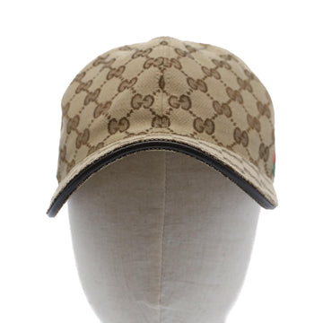 GUCCI GG Canvas Web Sherry Line Cap L Beige Red Green 200035 yb357
