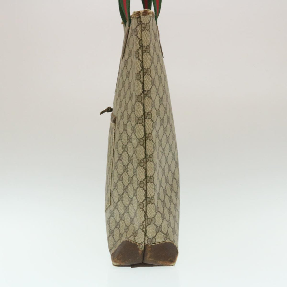 GUCCI Web Sherry Line GG Canvas Tote Bag Beige Red Green yk4045