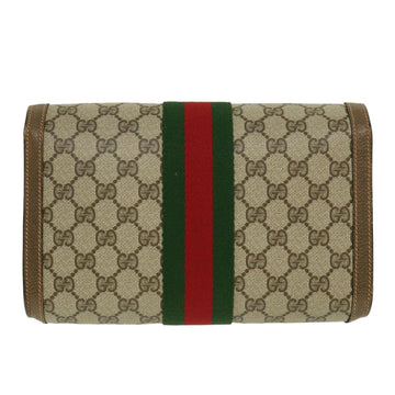 GUCCI Web Sherry Line GG Canvas Clutch Bag Beige Red Green yk4369