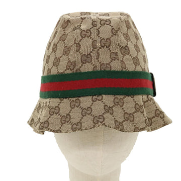 GUCCI Web Sherry Line GG Canvas Hat Beige Green Red yk4943