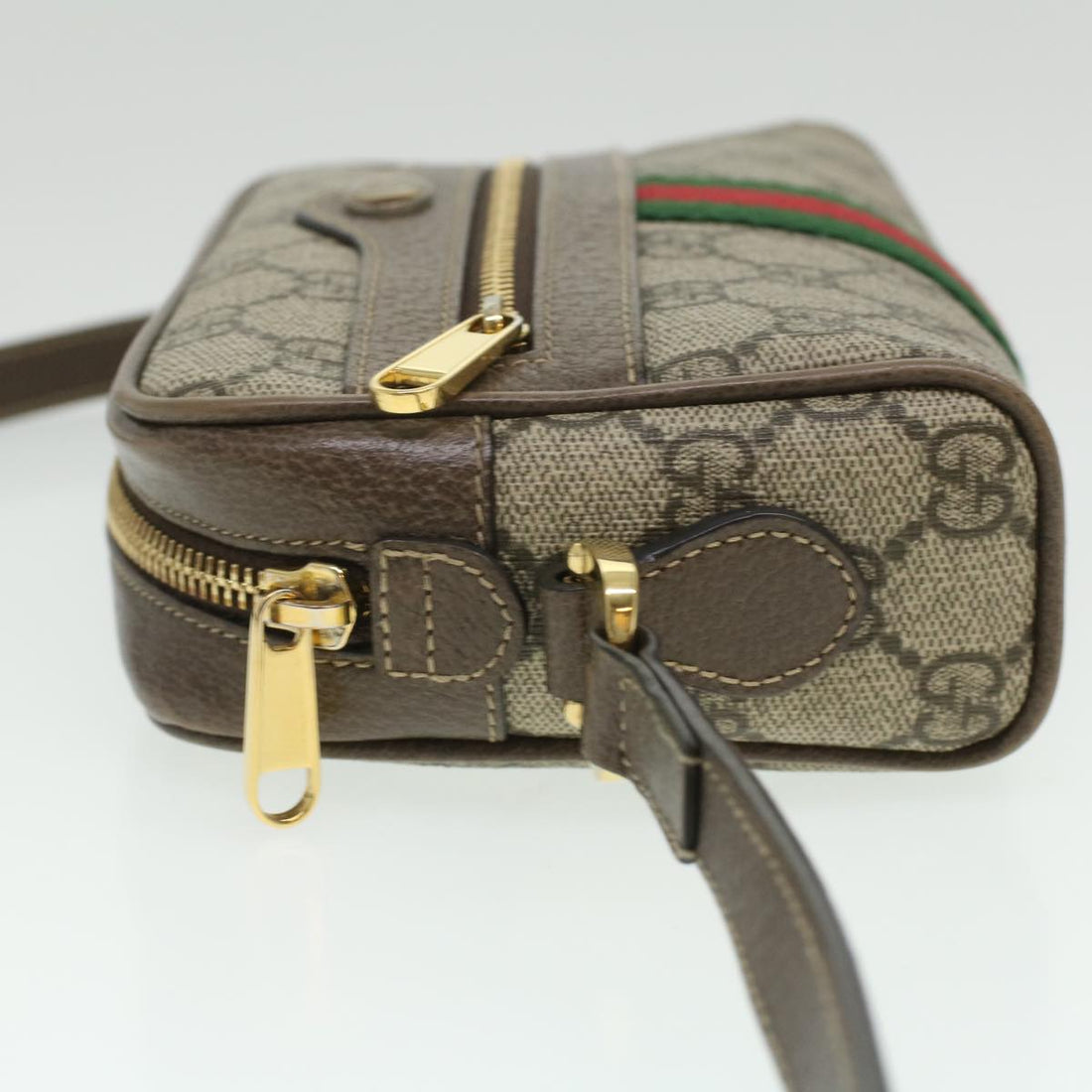GUCCI Web Sherry Line GG Canvas Shoulder Bag PVC Leather 517350 yk5636