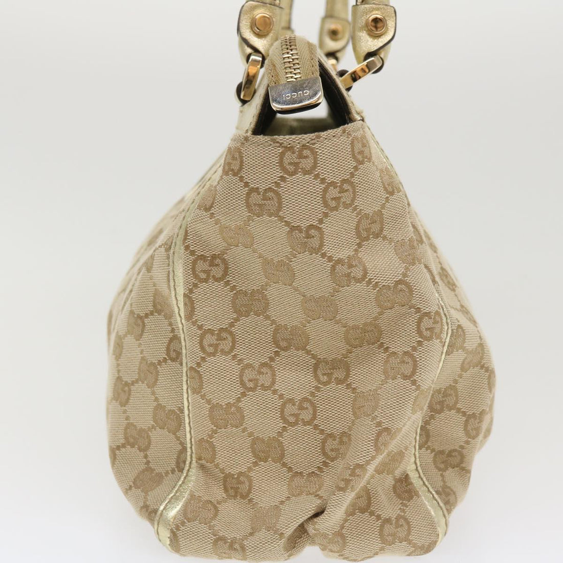 GUCCI GG Canvas Abbey Tote Bag Beige Champagne Gold 189831 yk5652