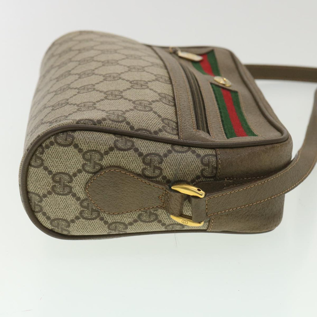 GUCCI GG Canvas Web Sherry Line Shoulder Bag Beige Red 56.02.087 yk5885B