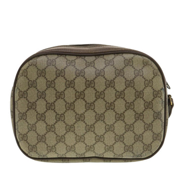 GUCCI GG Canvas Web Sherry Line Clutch Bag PVC Leather Beige Red yk5995