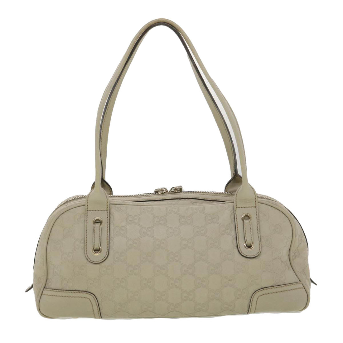 GUCCI Shima Shoulder Bag Leather White 161720 yk6036