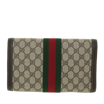 GUCCI GG Canvas Web Sherry Line Clutch Bag Beige Red Green 41.014 yk6142B
