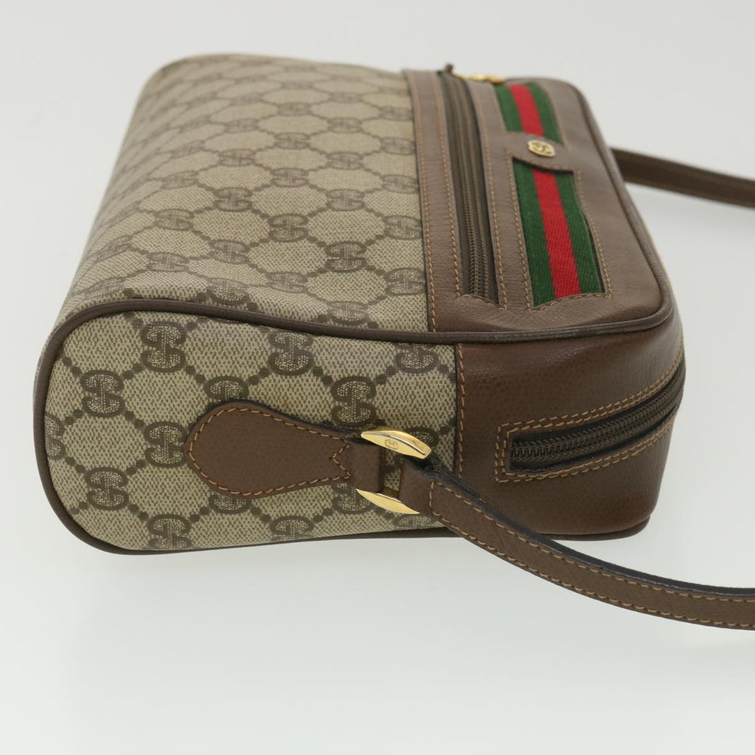 GUCCI GG Canvas Web Sherry Line Shoulder Bag Red Beige Green 001.56 yk6153B