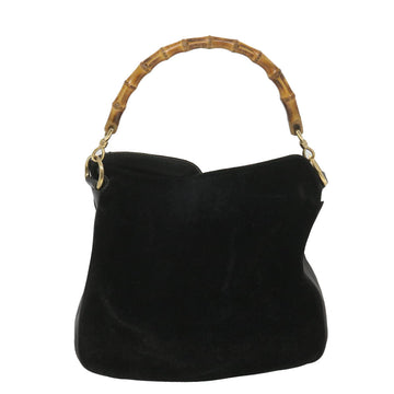 GUCCI Bamboo Hand Bag Suede 2way Black 001.3444.1638 yk6212B