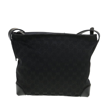 GUCCI GG Canvas Shoulder Bag Black 337598 yk6342