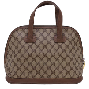 GUCCI GG Canvas Hand Bag PVC Leather 2way Beige Brown yk6526