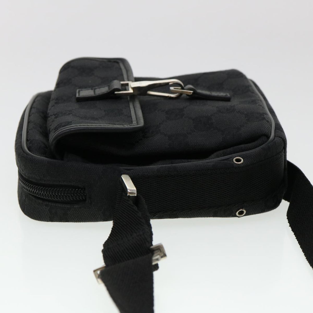 GUCCI GG Canvas Jackie Shoulder Bag Black 90470 yk6565