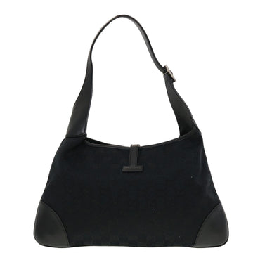 GUCCI GG Canvas Sherry Line Jackie Shoulder Bag Black White 0014057 yk6735B