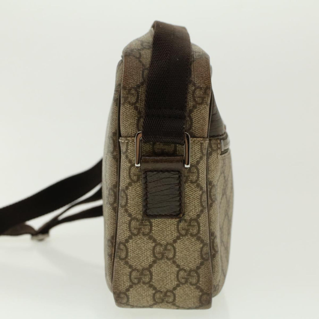 GUCCI GG Canvas Shoulder Bag PVC Leather Beige 114291 yk6778