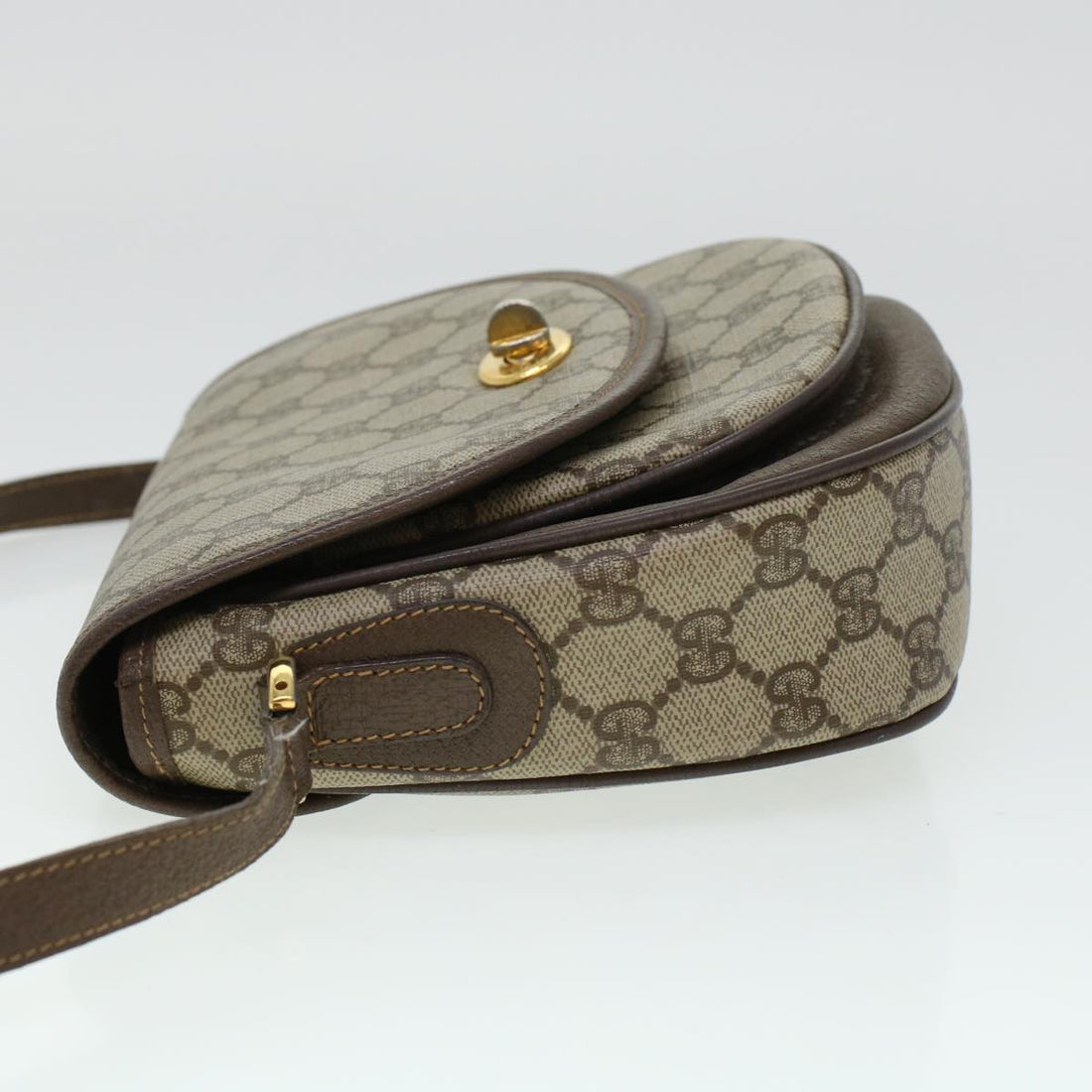 GUCCI GG Canvas Turn Lock Shoulder Bag PVC Leather Beige 001.29.0930 yk6942