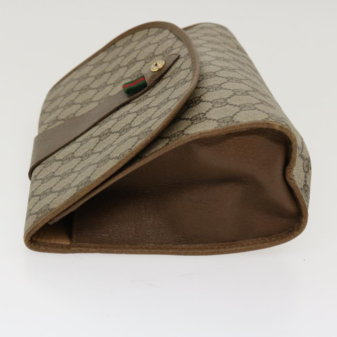 GUCCI GG Canvas Web Sherry Line Clutch Bag Beige Red 89.01.031 yk7021B